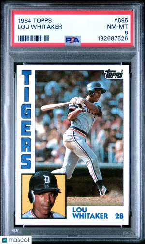 1984 Topps Lou Whitaker #695 PSA 8