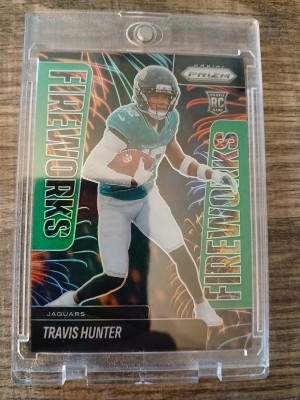 2025 Panini Prizm Travis Hunter Fireworks Green Wave Prizm (Rookie Card)