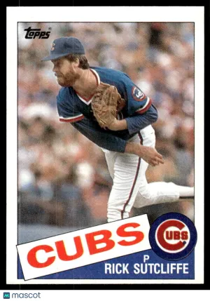 1985 Baseball Card Rick Sutcliffe #72