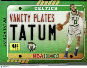 2020 Panini NBA Hoops Vanity Plates Jayson Tatum #22