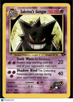 Sabrina's Gengar 2000 Gym Challenge Matte Rare #29/132