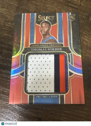 2025-26 Panini Select Thomas Sorber #JRS-SOR Red /75 RC Memorabilia
