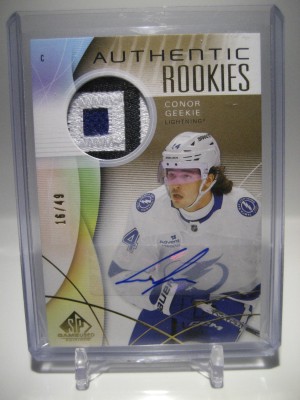 2024-25 SP Game Used Gold Premium Auto Patch Conor Geekie Rookie Auto #16/49