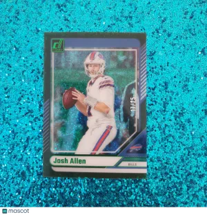 2025 Panini Clearly Donruss Football Josh Allen #7 Green 17/25 JERSEY NUMBER!