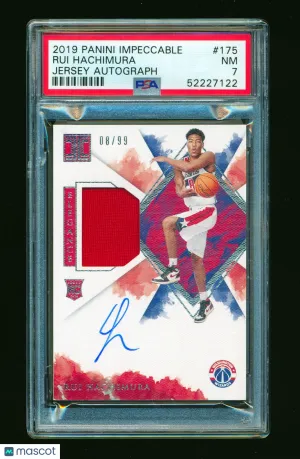 2019-20 Panini Impeccable Rui Hachimura #175 Jersey Number /99 PSA 7