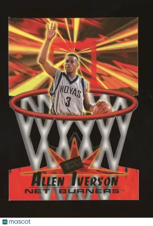 Allen Iverson 1996 Press Pass Net Burners #NB 41 Rookie RC HOF Georgetown Hoyas