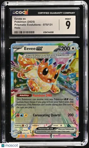 Eevee ex 2025 Pokemon Prismatic Evolutions CGC 9 #075/131