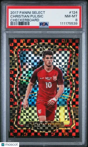 2017 Panini Select Christian Pulisic Checkerboard #124 PSA 8 USA