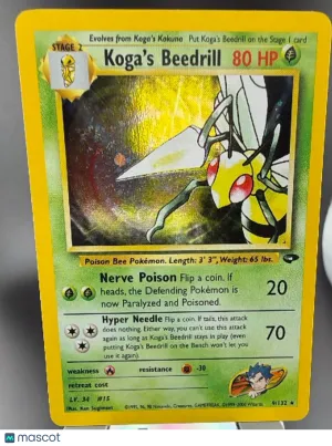 2000 Gym Challenge Koga's Beedrill Holo Rare #9/132