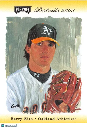 2003 Playoff Portraits Barry Zito /10 #28 Oakland Athletics