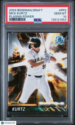 2024 Bowman Draft Plasma Power Nick Kurtz #PP2 PSA 10 front