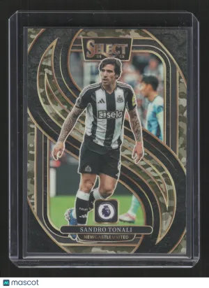 Sandro Tonali 2025 Panini Select Premier League Soccer #187-Camo Prizm 134/150