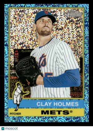 2025 Topps Heritage High Number Clay Holmes #553 Blue Sparkle