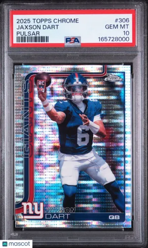2025 Topps Chrome Jaxson Dart #306 Pulsar Rookie PSA 10