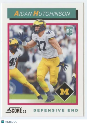 2022 Score #6 Aidan Hutchinson Michigan Wolverines Football Card NM Near Mint