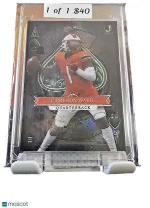 2023 Wild Card Cameron Ward SD-CW One of One Football Card