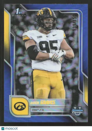 2025 Bowman University Chrome Aaron Graves #45 Blue Refractor SN