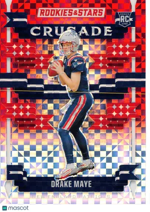 2024 Panini Rookies & Stars Crusade Drake Maye Red Plaid RC #C-DME New England Patriots