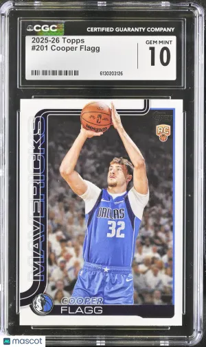 2025-26 Topps Cooper Flagg Rookie #201 CGC 10 Dallas Mavericks