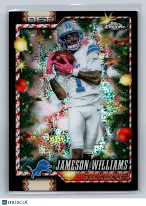 2026 Topps Chrome Holiday Jameson Williams #125 Black Sparkle 08/10 Detroit Lions