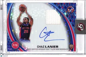2025-26 Topps Pristine Basketball Chaz Lanier Patch Auto Blue /75 Rookie RC #PPR-CL Detroit Pistons