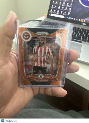 2021-22 Panini Prizm Premier League Orange Mojo Refractor RC Bryan Mbeumo #147 Brentford
