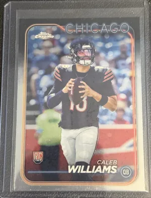 2024 Topps Chrome Football Caleb Williams Base Rookie Card #202 front