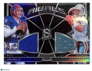 2024 Panini Spectra Football Jim Kelly Dan Marino Rivals Patch /99 Memorabilia #RVL-JKDM Buffalo Bills Miami Dolphins