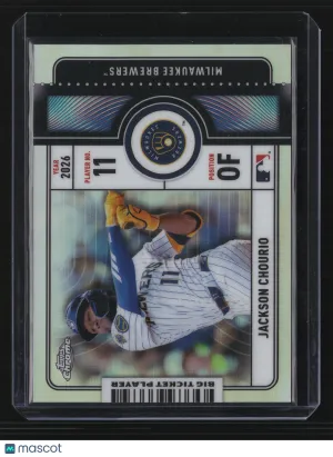 Jackson Chourio 2026 Topps Chrome Big Ticket Player #BTP-12-Refractor - Brewers