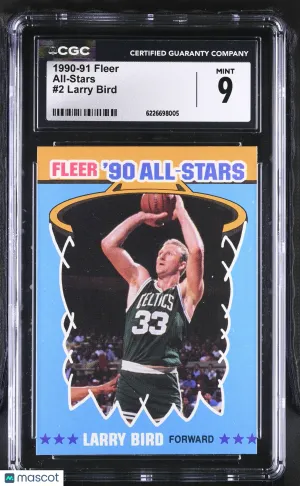 1990-91 Fleer Larry Bird All-Stars #2 CGC 9 Boston Celtics