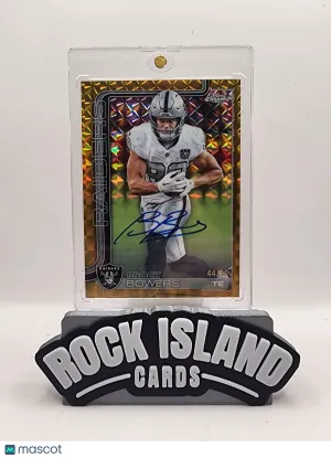 Brock Bowers 2025 Topps Chrome #BA-BB Gold Geometric Refractor 44/50