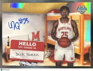 Bowman Chrome University Campus Dorm Signatures Derik Queen Auto #CDS-DQ Terrapins Basketball Card