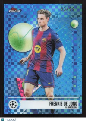 2025-26 Finest Frenkie de Jong FC Barcelona Blue Checkerboard Refractor #3 Soccer Card