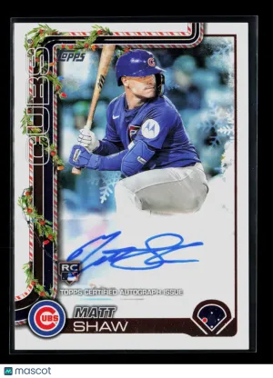 2025 Topps Holiday Mega Baseball Matt Shaw #PA-MS RC 181/200 Auto