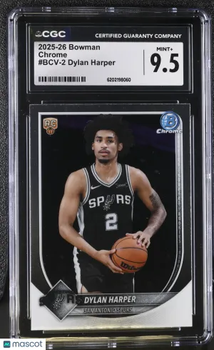 2025-26 Bowman Dylan Harper Rookie Chrome #BCV-2 CGC 9.5 San Antonio Spurs