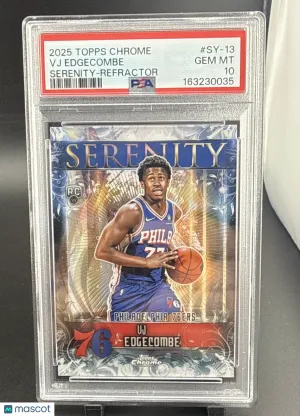 2025-26 Topps Chrome Vj Edgecombe #SY-13 Refractor Parallel/Variety Rookie Insert PSA 10