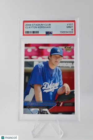 2008 Stadium Club Clayton Kershaw #107 RC PSA 9