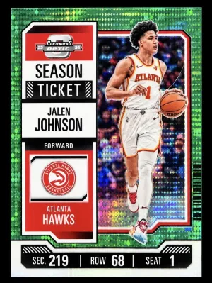 JALEN JOHNSON SSP GREEN /25 2023-24 Contenders Optic Ticket#34