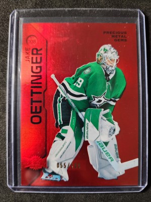 Jake Oettinger Precious Metal Gems Red /100 front
