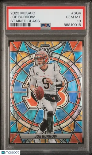 2023 Panini Mosaic Stained Glass Joe Burrow #SG4 PSA 10