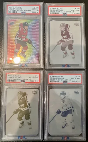 Connor Bedard 23-24 Allure Full Rainbow And Printing Plate Set front