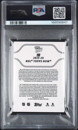 2025 Topps Now NHL Stickers Macklin Celebrini #113 back