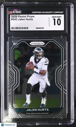 2020 Panini Prizm Jalen Hurts Rookie #343 CGC 10 Philadelphia Eagles