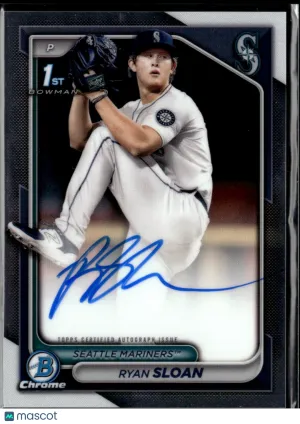 Ryan Sloan 2024 Bowman Chrome Auto Seattle Mariners