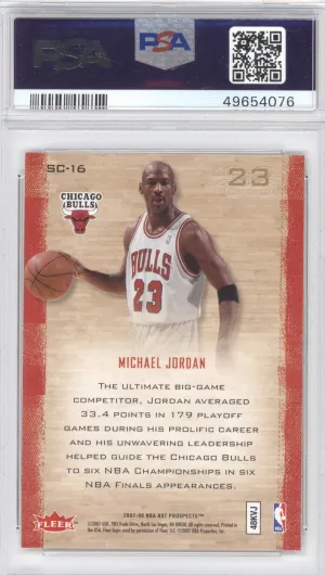 2007 Fleer Hot Prospects Supreme Court Michael Jordan #SC-16 PSA 10 back