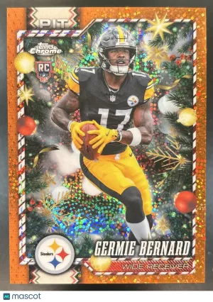 Holiday Germie Bernard Base Chrome Orange Sparkle Refractor #175 Pittsburgh Steelers