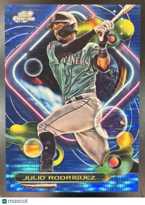 Cosmic Chrome Julio Rodríguez Base Blue Moon Refractor #44 Seattle Mariners