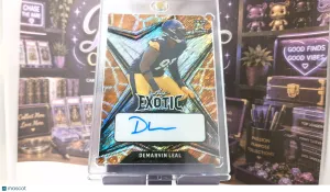 2022 Leaf Exotic DeMarvin Leal #BA-DL1 /4 Short Print RC Leaf Auto on card