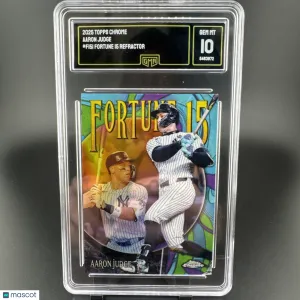 2025 Topps Chrome Aaron Judge #F15-1 Chrome Fortune 15 Insert GMA 10