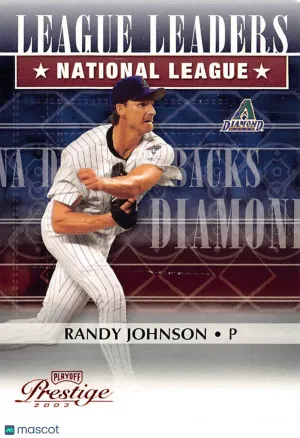 2003 Playoff Prestige League Leaders Randy Johnson Red 1549/2002 #LL-13 Arizona Diamondbacks